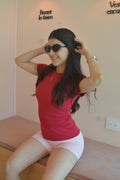 Raspberry Red Short-Sleeved Shirt